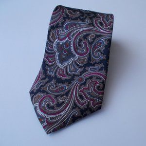 Aquascutum London Silk Men's necktie L 57" W 3 1/2" VTG